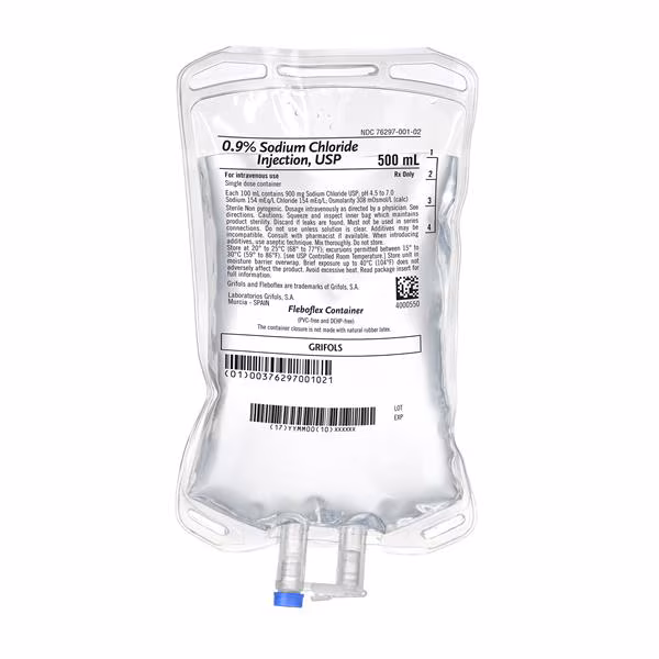 Saline 0.9% 500ml bags